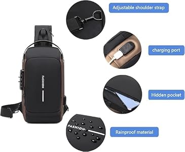 OTIPORTER Sling Bag Crossbody Shoulder Bag for Men Women Travel Business Bag Chest Crossbody bags with USB Charging Port Waterproof Small Backpack for Outdoor Hiking Running Sport